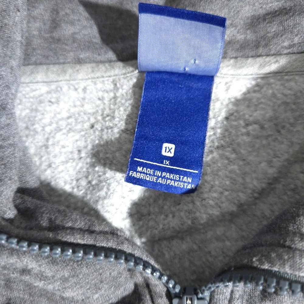 Nike Full Zip Hoodie Womens‎ 1X Grey Funnel Neck Fleece 942101 Sportswear Zip Up